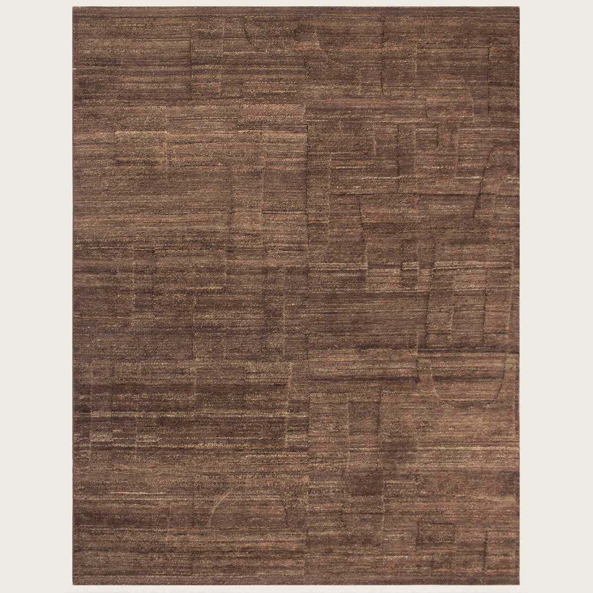 Rust Textured Wool Rug - 8' x 10'