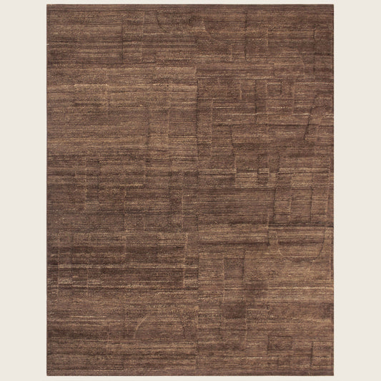 Rust Textured Wool Rug - 8' x 10'