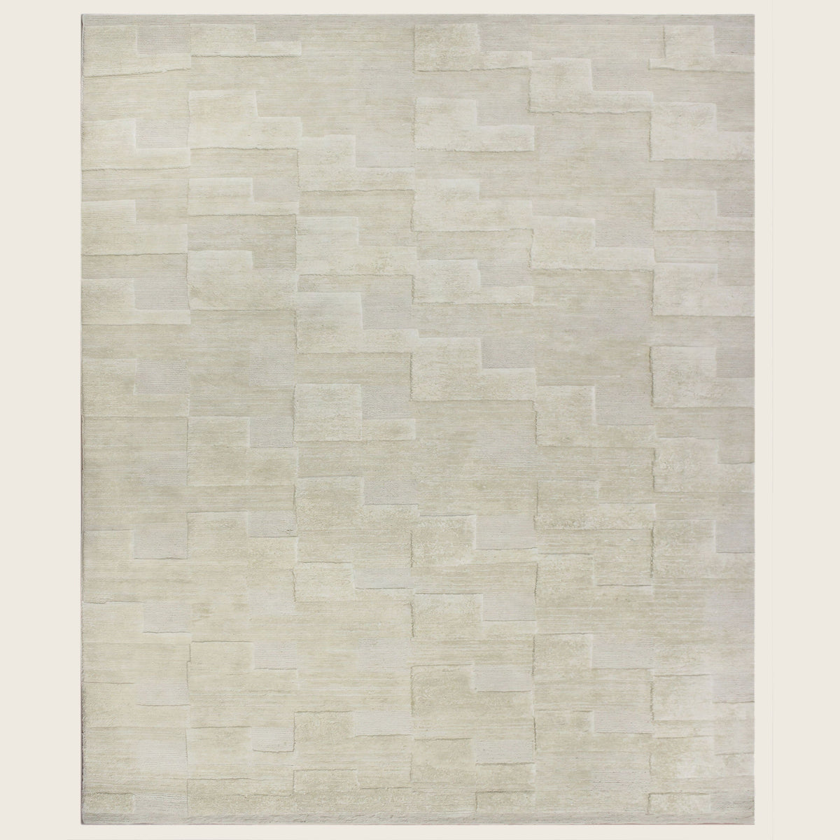 Beige Textured Wool Rug - 8' x 10'