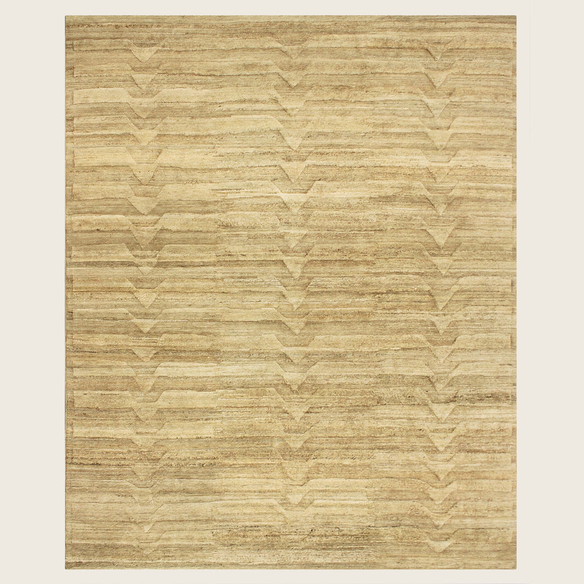 Gold Textured Wool Rug - 8' x 10'