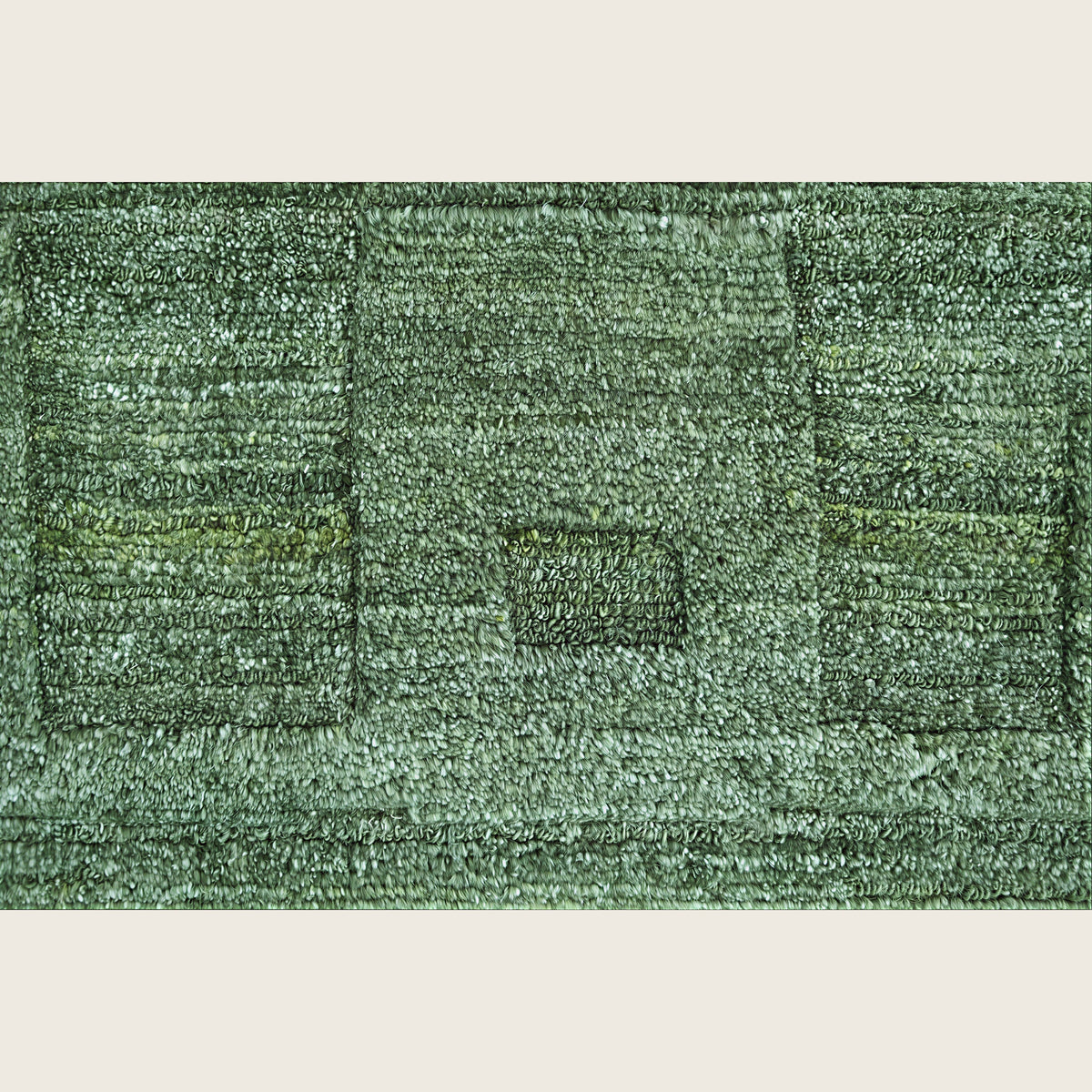 Dark Green Textured Wool Rug - 8' x 10'