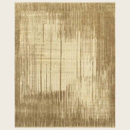 Gold Textured Wool Rug - 8' x 10'