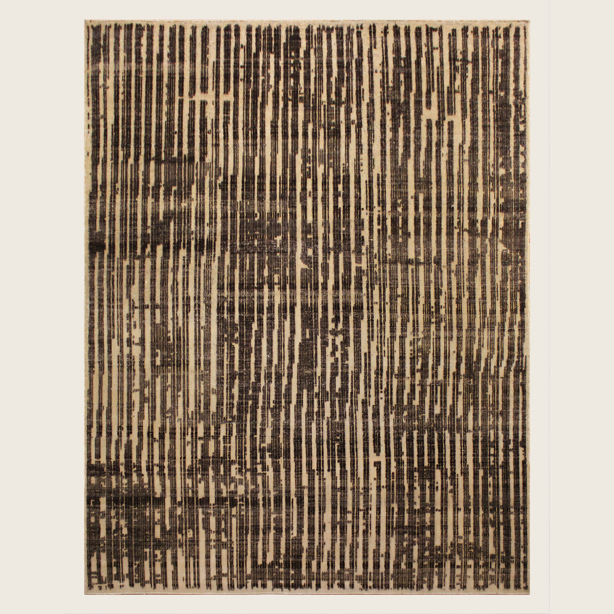 Brown Textured Wool Rug - 8' x 10'