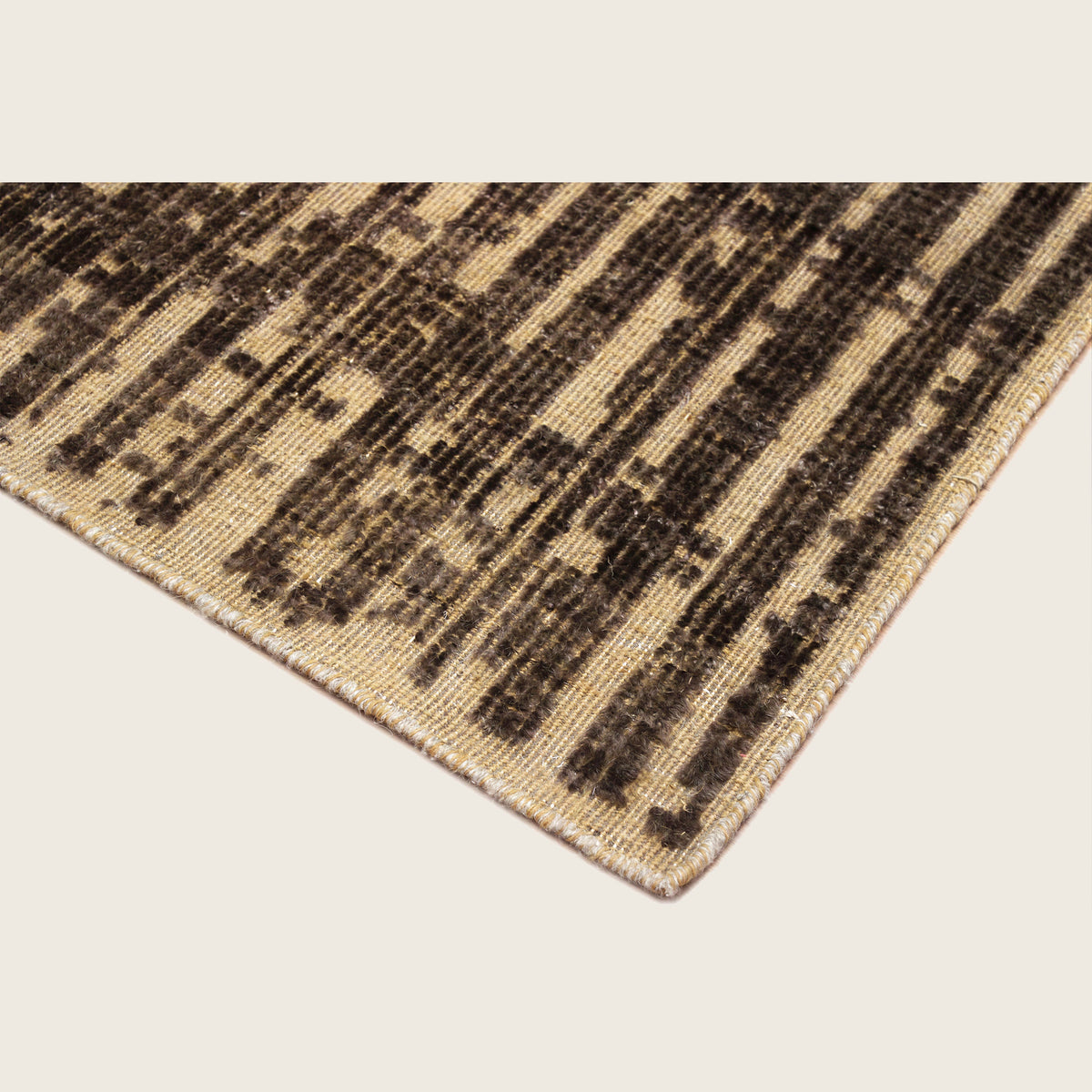 Brown Textured Wool Rug - 8' x 10'