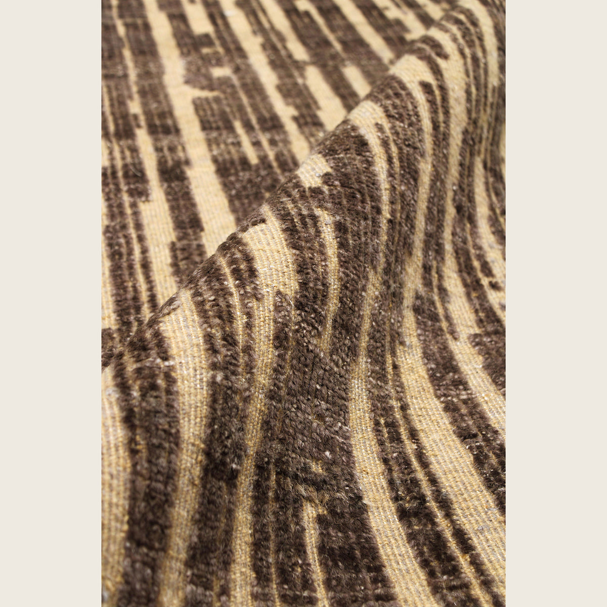Brown Textured Wool Rug - 8' x 10'