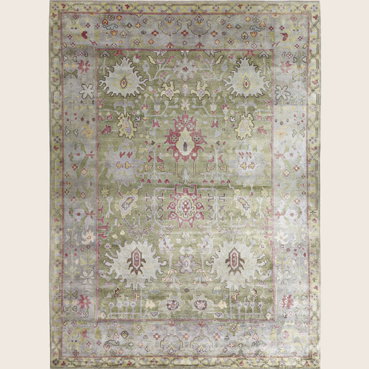 Sage Alchemy Traditional Silk Rug - 9'10" x 12'1"