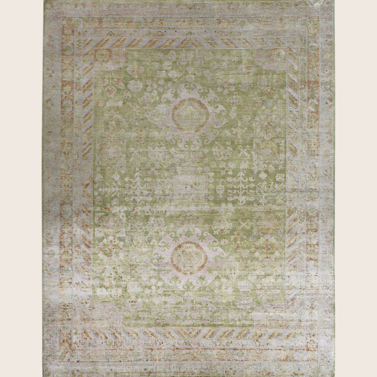 Sage Alchemy Traditional Silk Rug - 9' x 11'8"